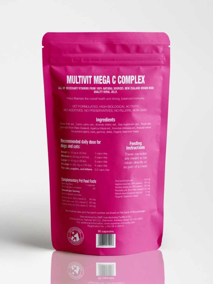 image of Multivit Mega C vitamin product - back side