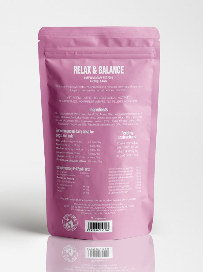 relax and balance packaging rear